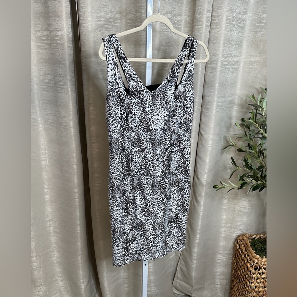 Alberto Makali women’s all over sequence, leopard print dress with double straps - Picture 9 of 17